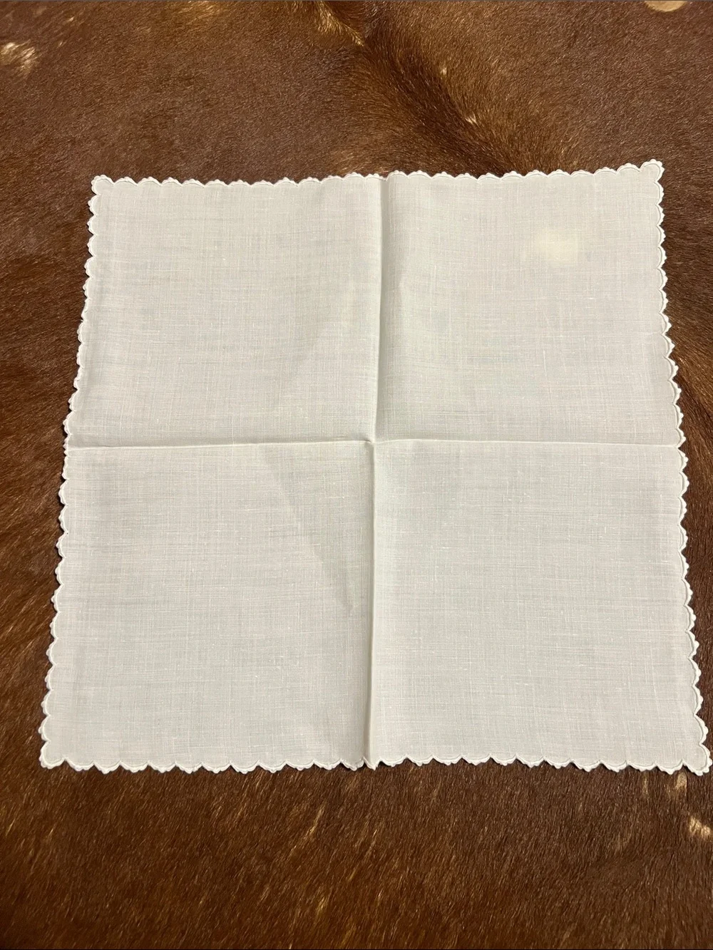 Vintage White Embroidered Cotton Napkins - Set of 7
